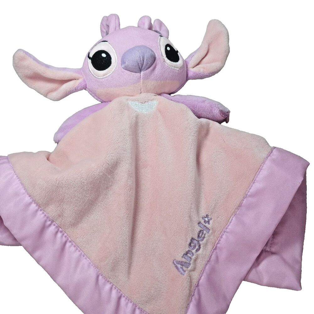Disney Baby Angel Security Blanket Lovey Pink Lilo Stitch Plush 13" Soft Toy